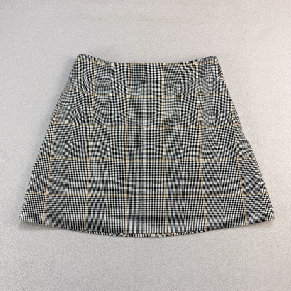 Aritzia Wilfred Sz 6 Renee Mini Skirt Cairo Gold Aria Noir Plaid Lined School